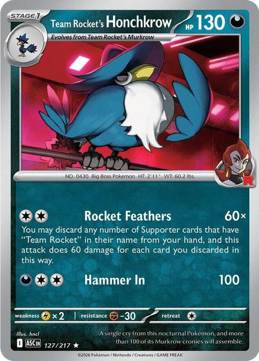 Team Rocket's Honchkrow [Holo] (127/217) - Ascended Heroes