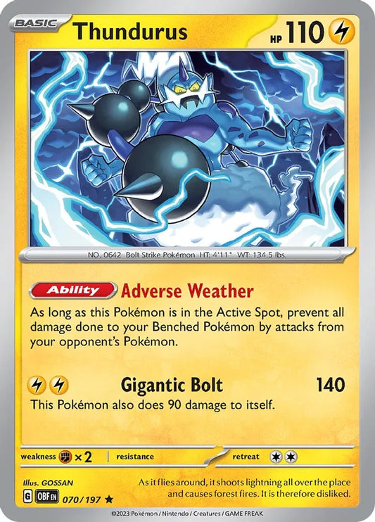 Thundurus Holo (070/197) - Obsidian Flames