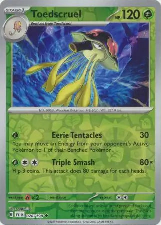 Toedscruel Reverse Holo (026/198) - Scarlet & Violet