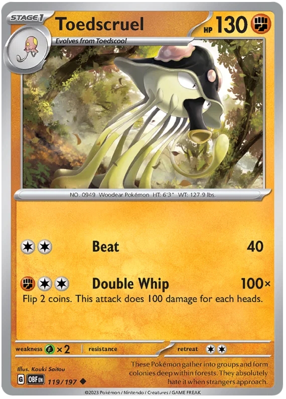 Toedscruel [Reverse Holo] (119/197) - Obsidian Flames