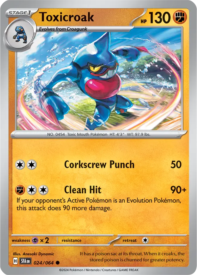 Toxicroak [Reverse Holo] (024/064) - Shrouded Fable