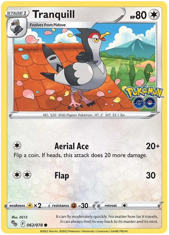 Tranquill (062/078) - Pokémon Go