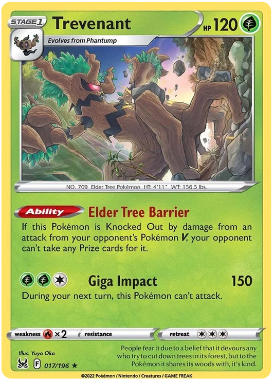 Trevenant [Reverse Holo] (017/196) - Lost Origin