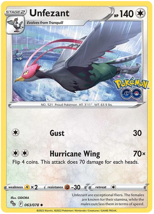 Unfezant (063/078) - Pokémon Go
