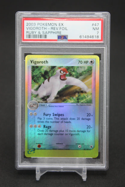 Vigoroth [Reverse Holo] #47 - EX Ruby & Sapphire - PSA 7