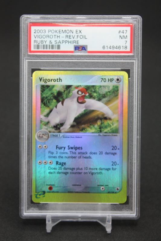 Vigoroth [Reverse Holo] #47 - EX Ruby & Sapphire - PSA 7