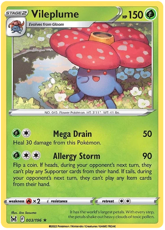 Vileplume [Reverse Holo] (003/196) - Lost Origin