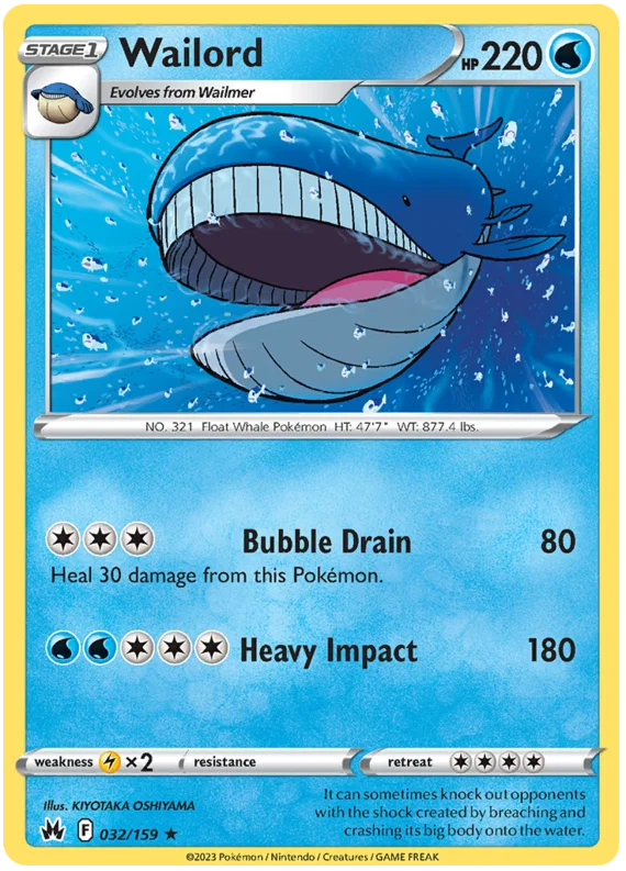 Wailord [Reverse Holo] (032/159) - Crown Zenith