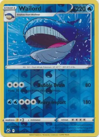 Wailord Reverse Holo (032/159) - Crown Zenith