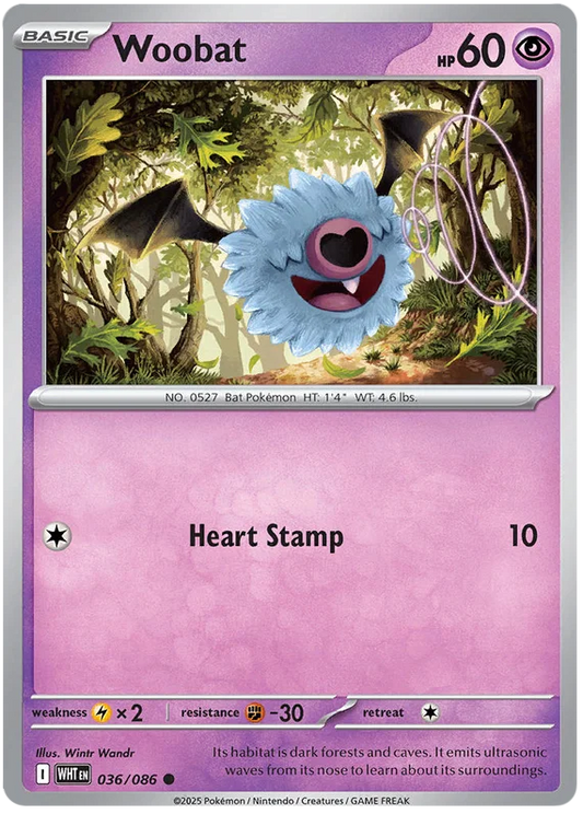 Woobat [Poke Ball Reverse Holo] (036/086) - White Flare