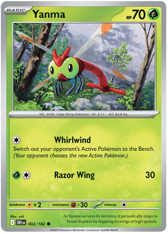 Yanma [Reverse Holo] (002/182) - Destined Rivals