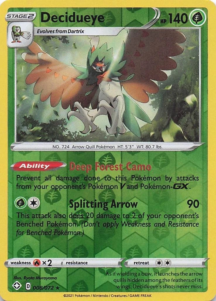 Decidueye Reverse Holo (008/072) - Shining Fates