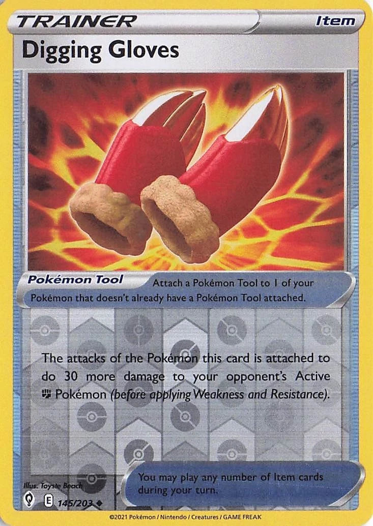 Digging Gloves Reverse Holo (145/203) - Evolving Skies