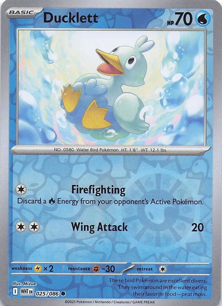 Ducklett Reverse Holo (025/086) - White Flare