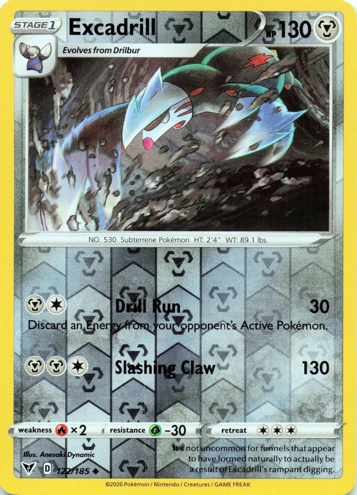 Excadrill Reverse Holo (122/185) - Vivid Voltage