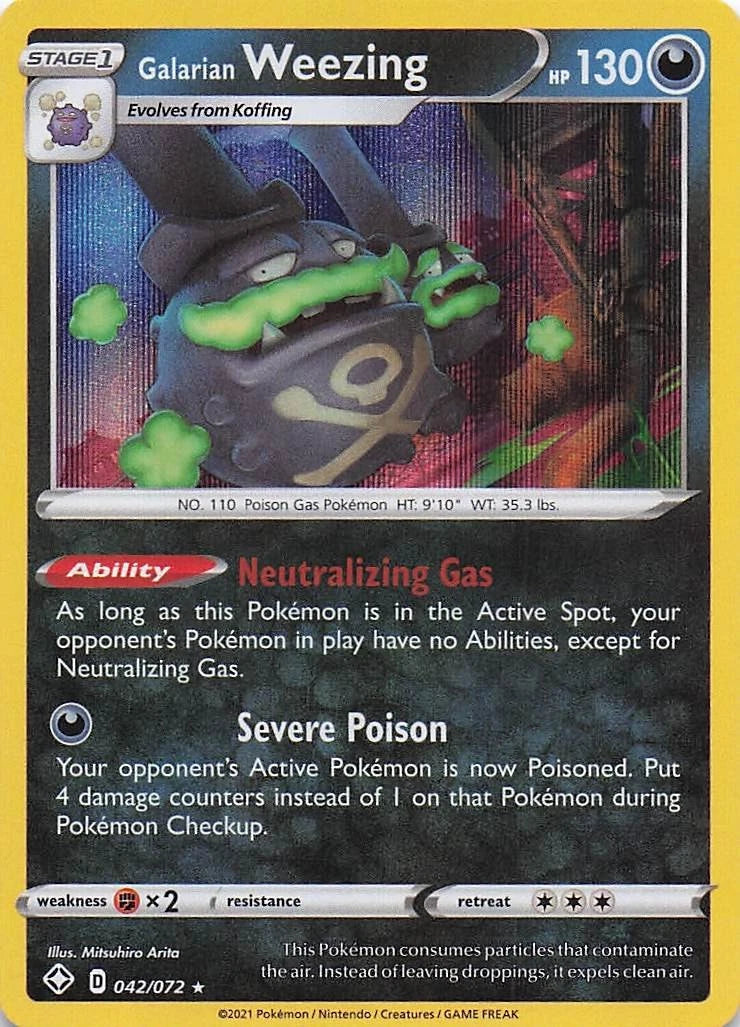 Galarian Weezing Holo (042/072) - Shining Fates