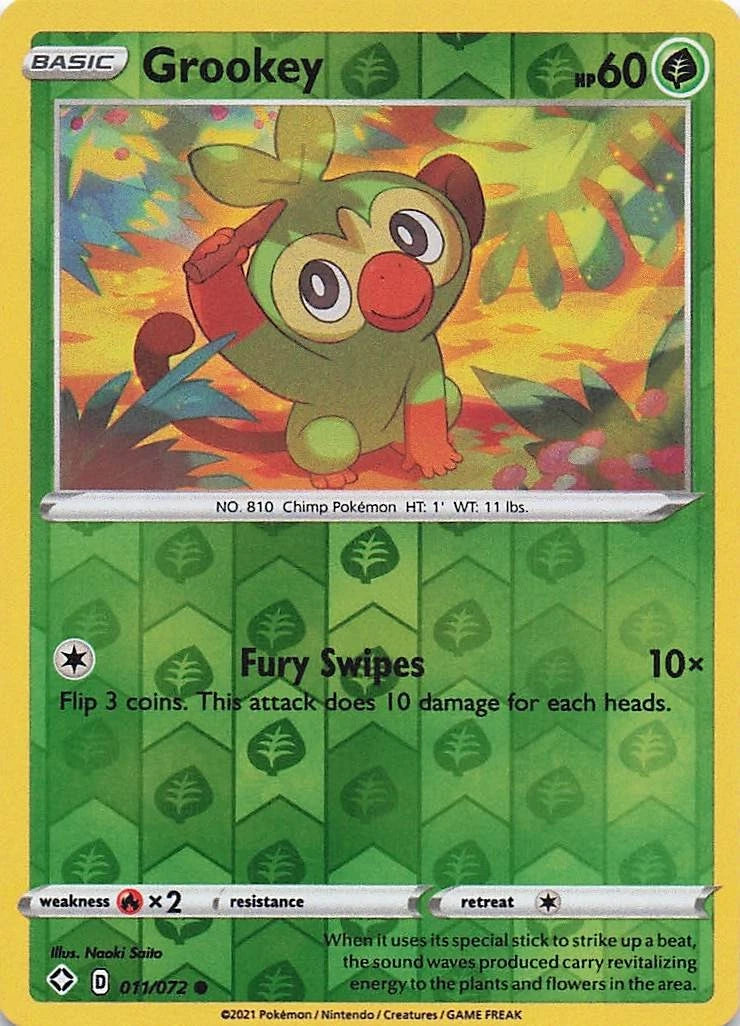 Grookey Reverse Holo (011/072) - Shining Fates