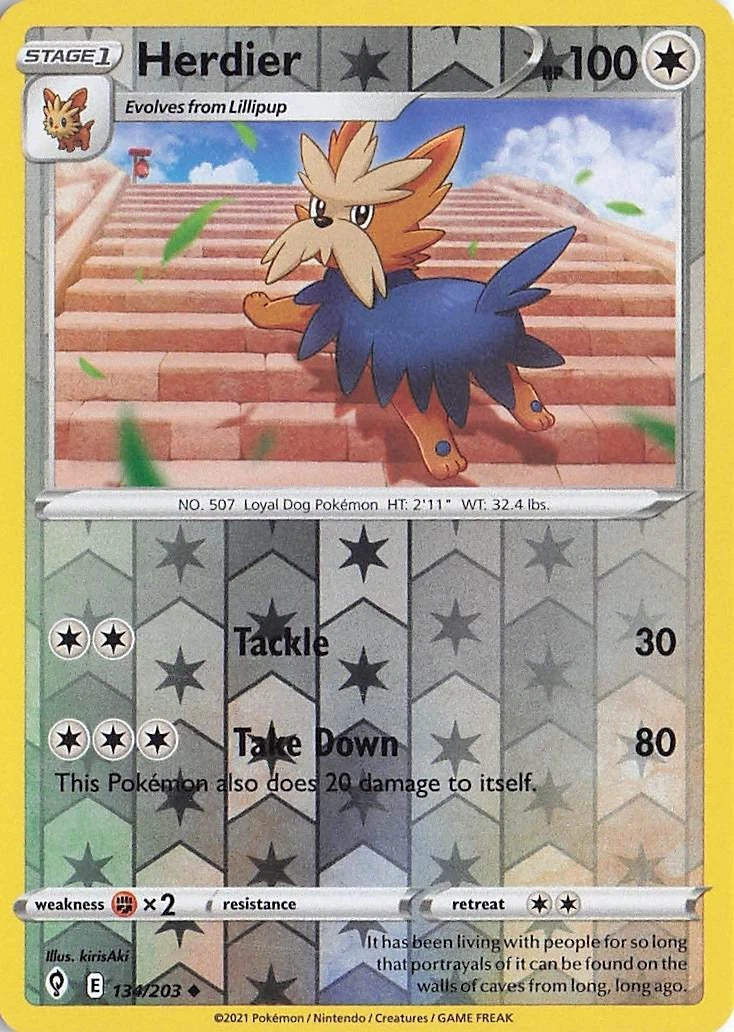 Herdier Reverse Holo (134/203) - Evolving Skies