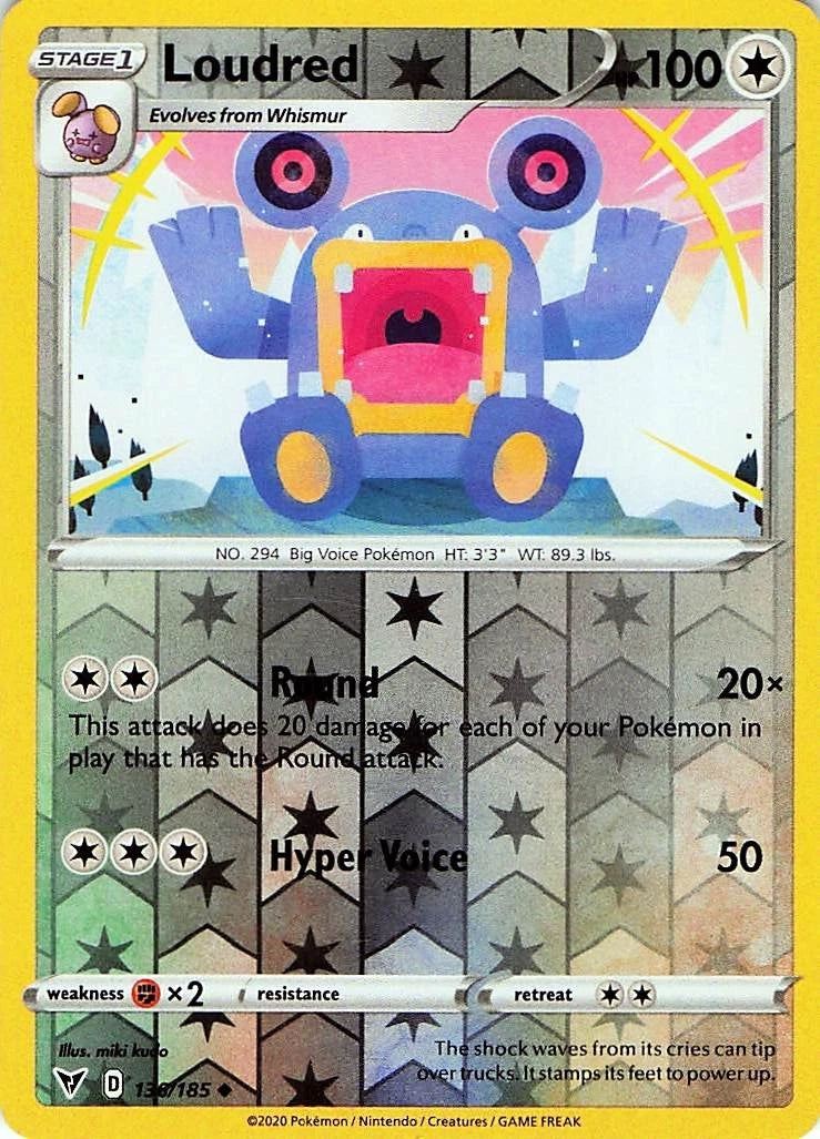 Loudred Reverse Holo (136/185) - Vivid Voltage