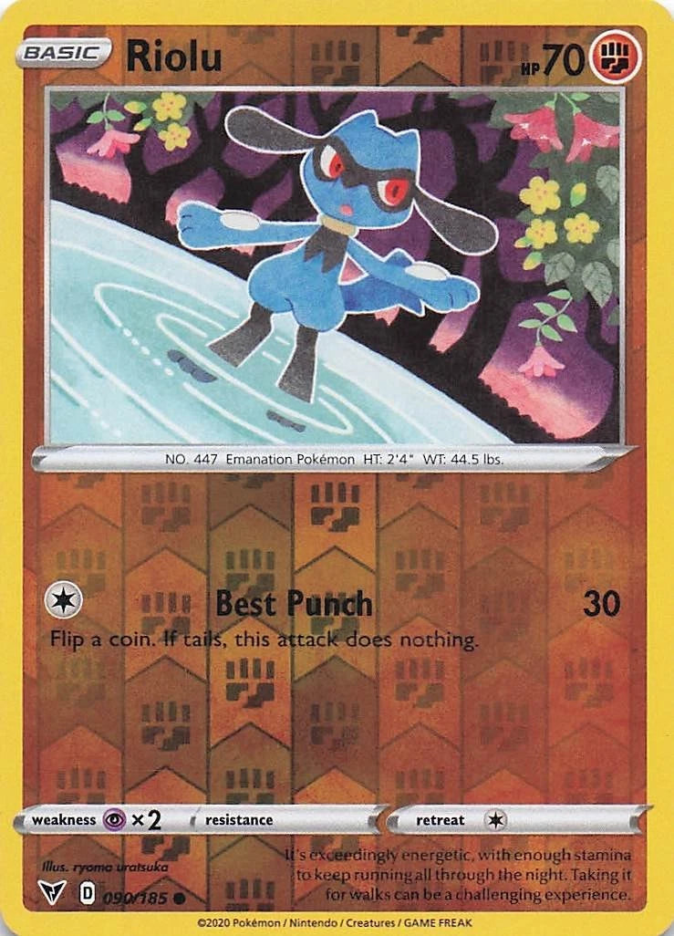 Riolu Reverse Holo (090/185) - Vivid Voltage