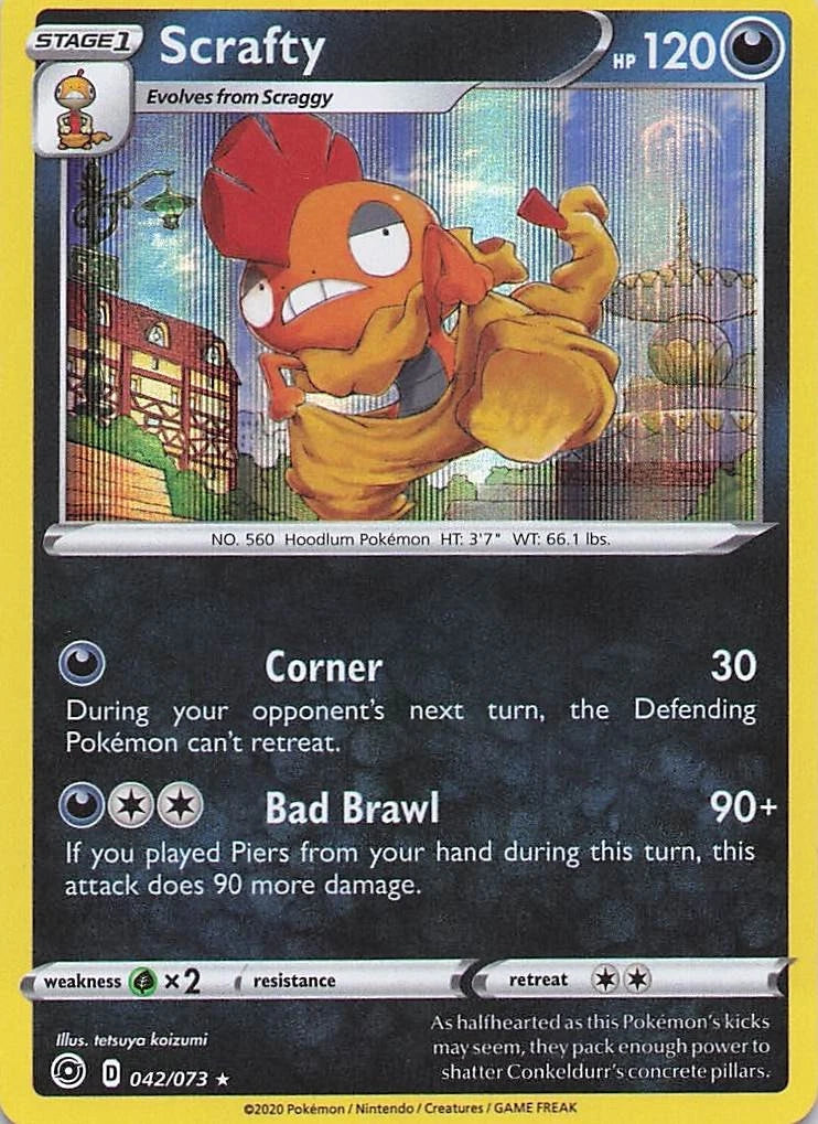 Scrafty Holo (042/073) - Champion's Path