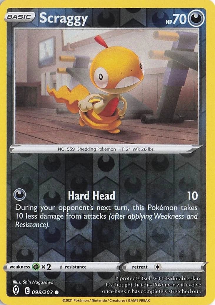 Scraggy Reverse Holo (098/203) - Evolving Skies