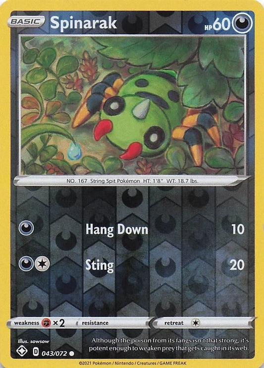 Spinarak Reverse Holo (043/072) - Shining Fates