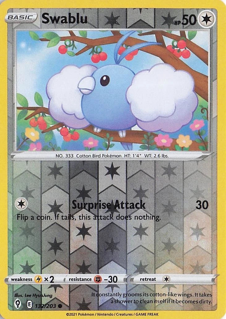 Swablu Reverse Holo (132/203) - Evolving Skies