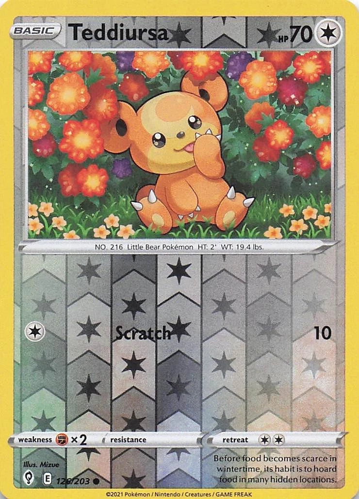 Teddiursa Reverse Holo (126/203) - Evolving Skies