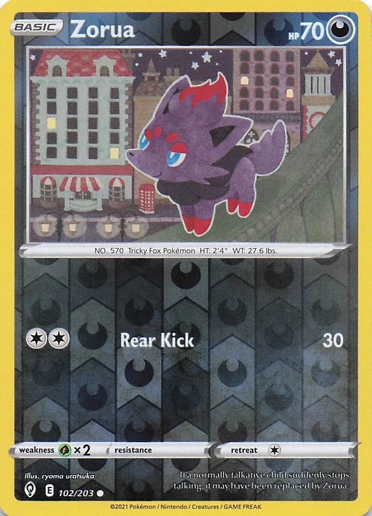 Zorua Reverse Holo (102/203) - Evolving Skies
